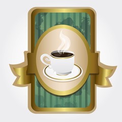 cup of coffee on label