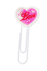 Paper Clip with Love Heart Shape Symbol