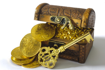 treasure chest with gold