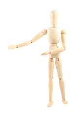 Wooden dummy showing product