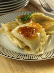 Dumplings with stuffing. Closeup