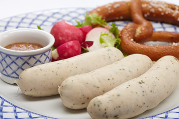 sausages with pretzel