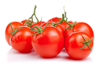 Fresh tomatoes, isolated on white background
