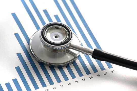 Stethoscope sur un graphique
