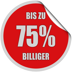 Sticker rot rund curl oben BIS zu 75% BILLIGER