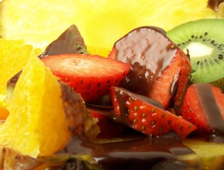 Fruits dipped in chocolate