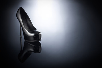 Black high heel women shoes