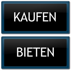 Kaufen & Bieten Buttons - elegant Black Edition