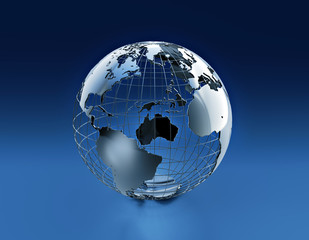 Wired earth globe