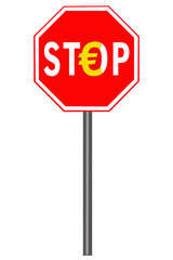 Stoppschild mit Euro - Symbol