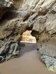 Caves and colourful rock formations on the Algarve,Portugal