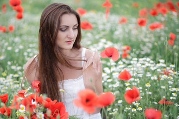 girl in poppies field