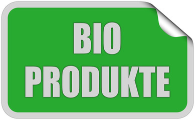 Sticker grün eckig curl oben BIO PRODUKTE