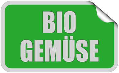 Sticker grün eckig curl oben BIO GEMÜSE