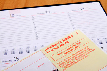 Obraz premium AU-Bescheinigung