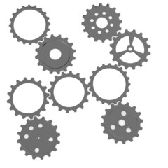 3d render of gear wheels