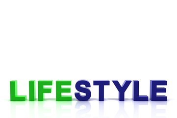 Schriftzug LIFESTYLE grünblau
