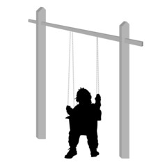 baby on a swing silhouette