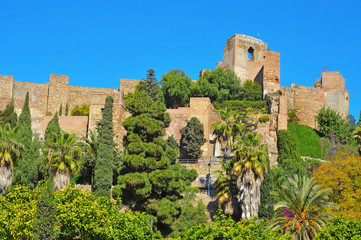 Fototapeta na wymiar Alcazaba of Malaga, in Malaga, Spain