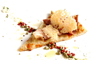 Piece of italian pizza. Healthy food.