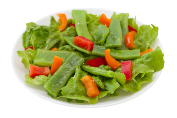 salad with green beans on the plate