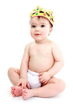 Cute Baby Wearing Crown