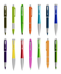 Fototapeta premium Vector illustration of set colorful pens