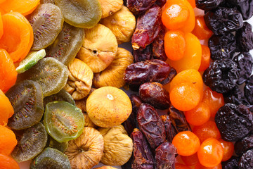 Dried fruits close up