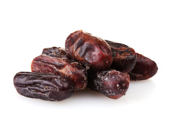 delicious dried dates isolated on white