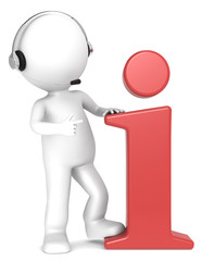 Info.Info. 3D little human character with a Red Info Symbol