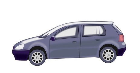 Car over white  background