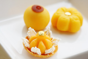 Thai dessert on white dish