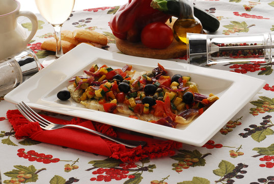 石斑鱼与蔬菜 Cernia alle verdure Grouper with vegetables