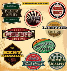 retro label banner collection
