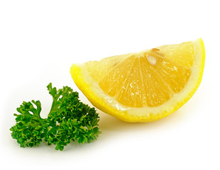 lemon slice and parsley