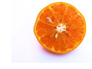 Half cut juicy orange