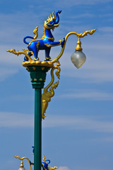 Native Thai style street lamp pillar