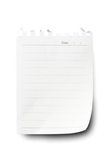 white paper notepad isolated.