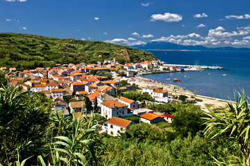 Fototapeta premium Dalmatian island of Susak village and harbor