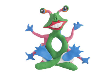 Smiling green alien