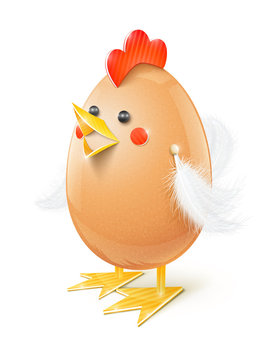 chicken egg handicraft vector illustration isolated on white