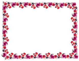 flowers frame in white background isolated