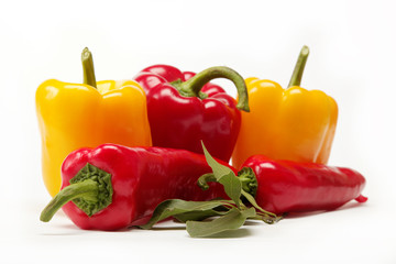 Healthy food. Fresh vegetables. Peppers on a white background.