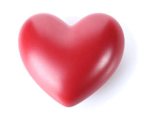 decorative red heart isolated on white.