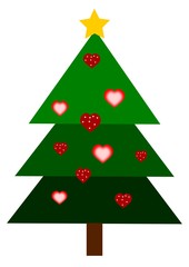Christmas tree with hearts