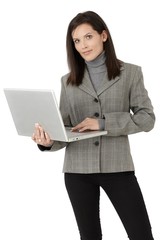 Businesswoman with laptop computer