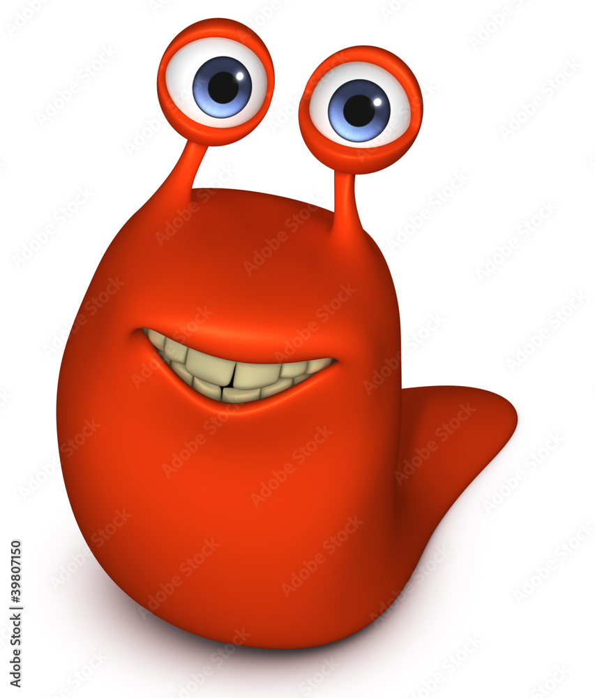 Wall mural cute red alien