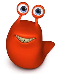 Fototapete Rund cute red alien © Albert Ziganshin