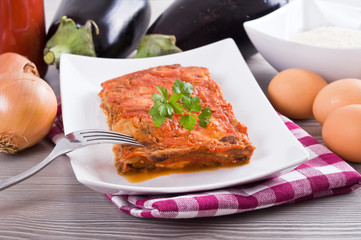Eggplant Parmigiana. Parmigiana di melanzane.