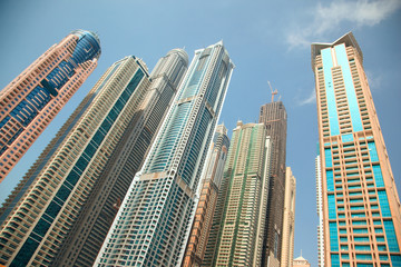 Naklejka na ściany i meble Dubai Marina wieżowce
